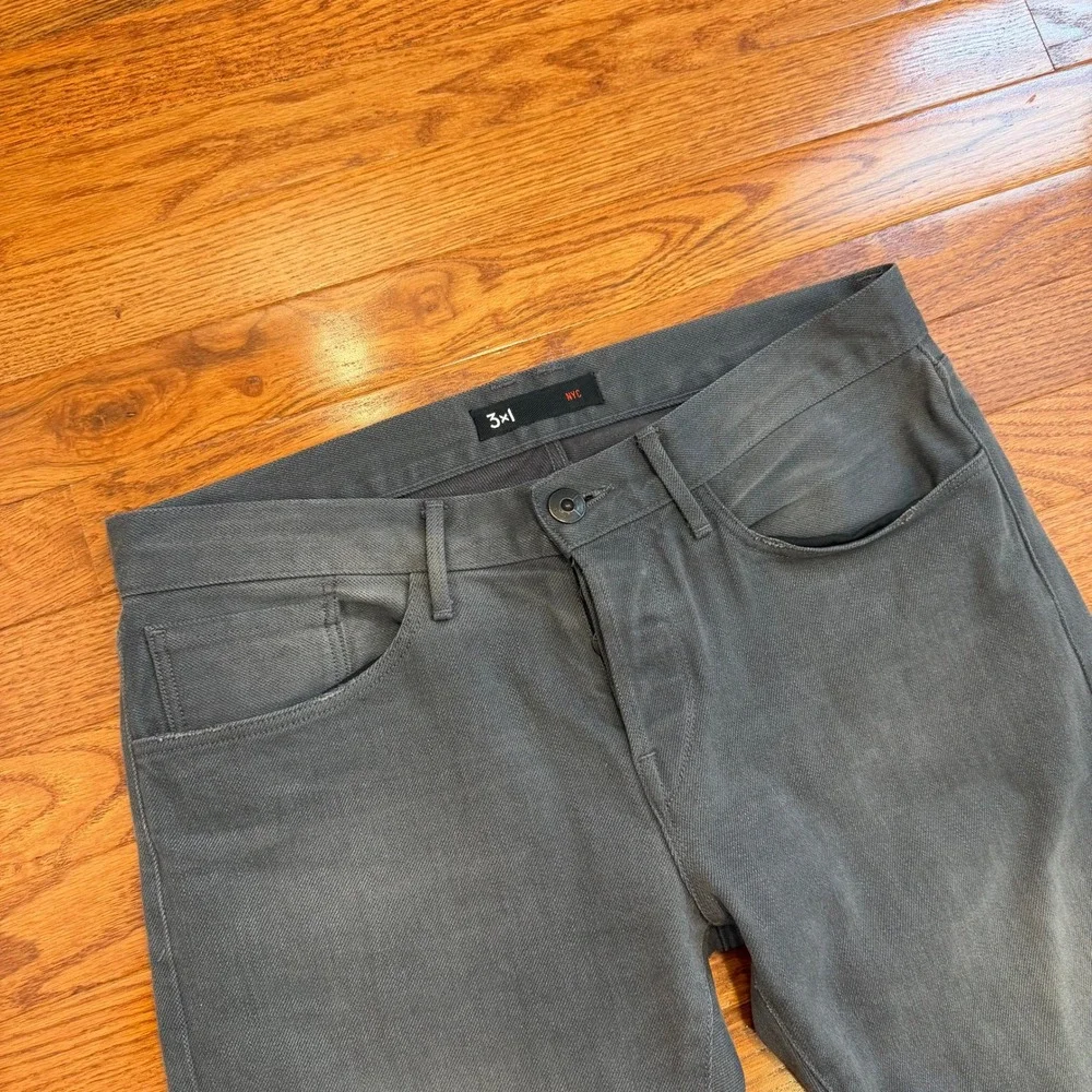 3x1 NYC M5 Selvedge Denim Jeans Mens 31x32 Tin Gray Slim Straight Made in USA